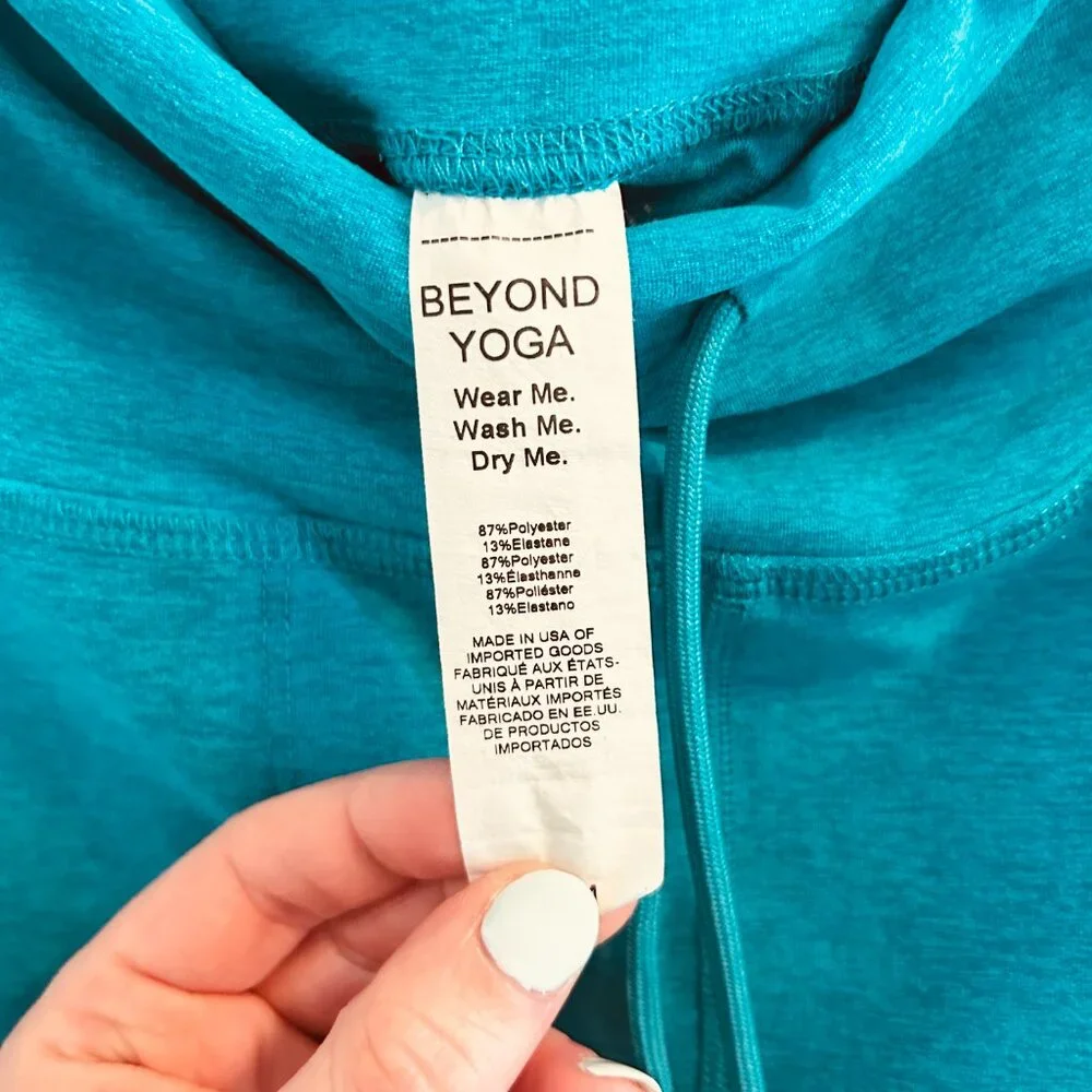 Beyond Yoga Spacedye Commuter Midi Leggings Size Medium Peacock Blue Heather Gym - Picture 13 of 14